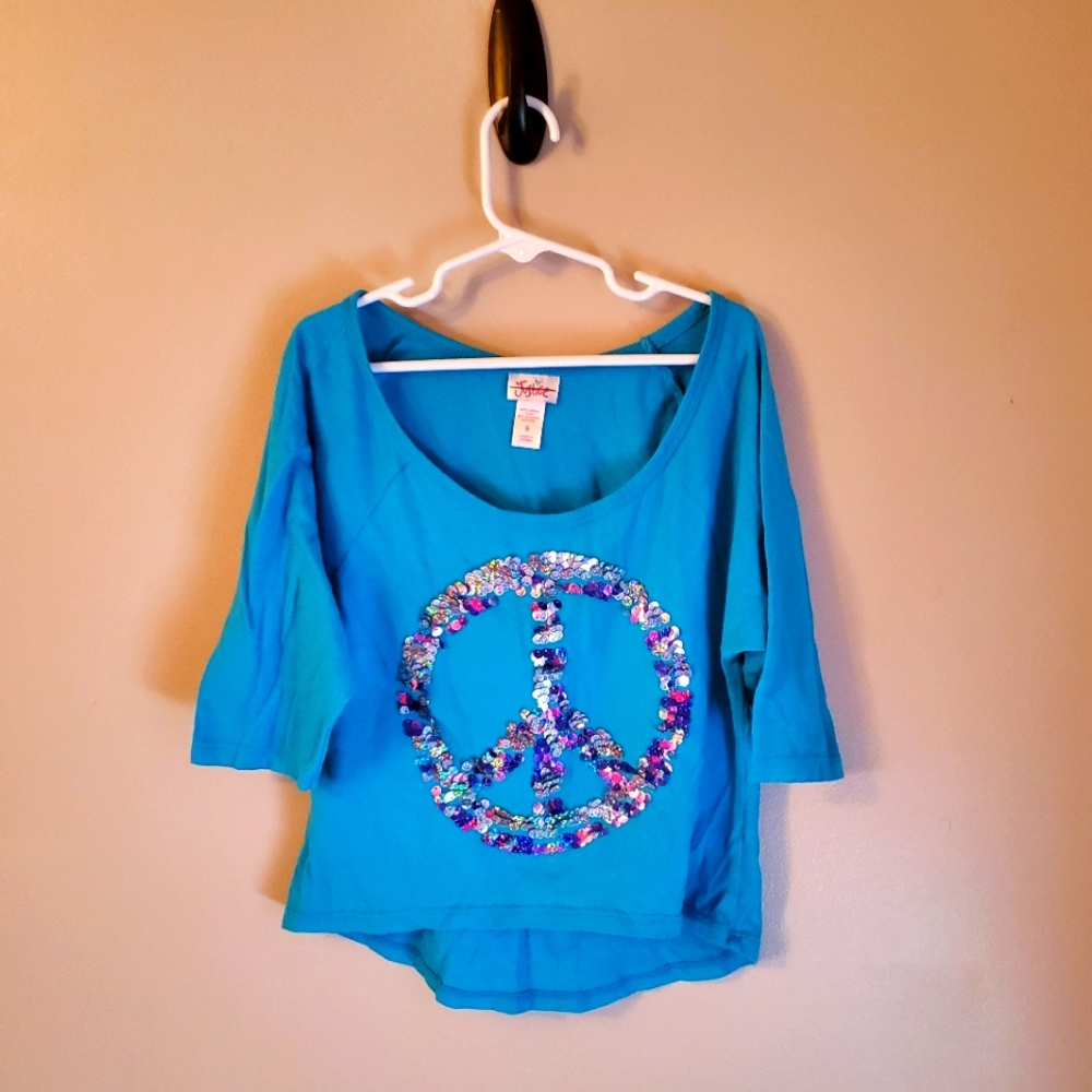 Justice girls short sleeve crop top
